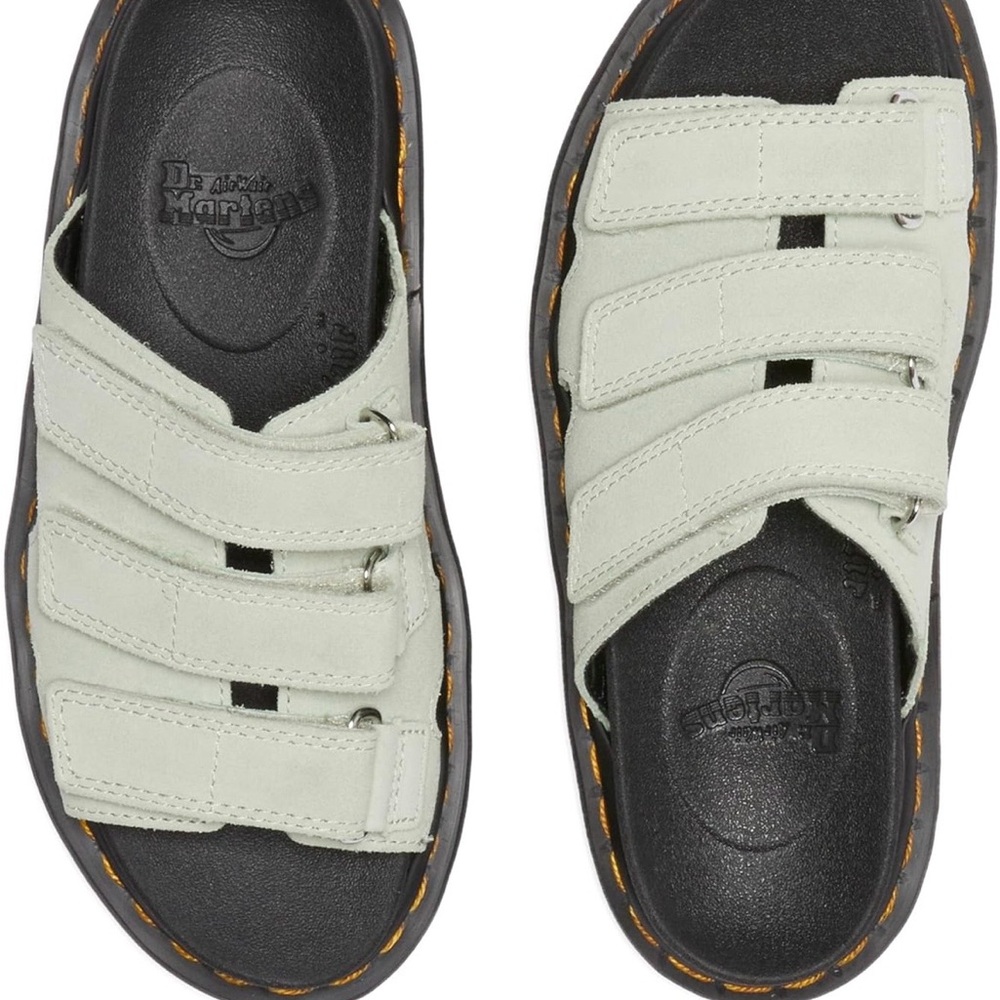 Dr. Martens Raine Slide Sandals in Sage Green - Picture 2 of 11